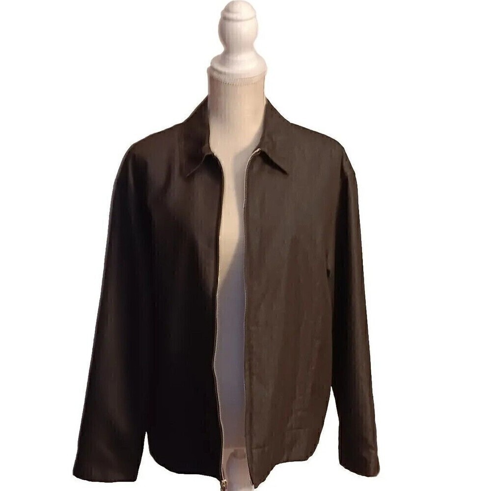Rafael Sport Woman's Size M Charcoal Lined Rayon Blend Full Zip Jacket